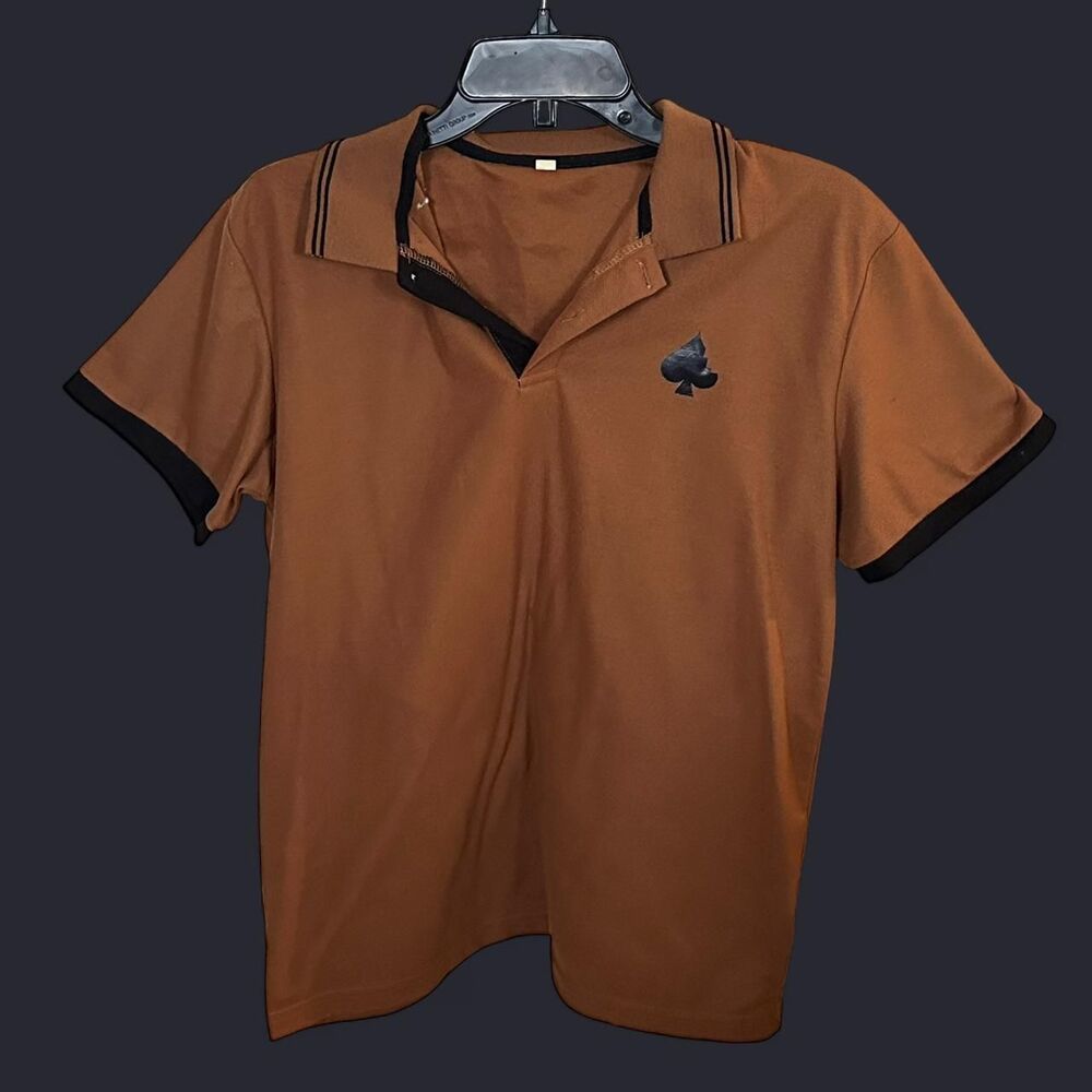 Men's Orange and Brown Polo-shirts